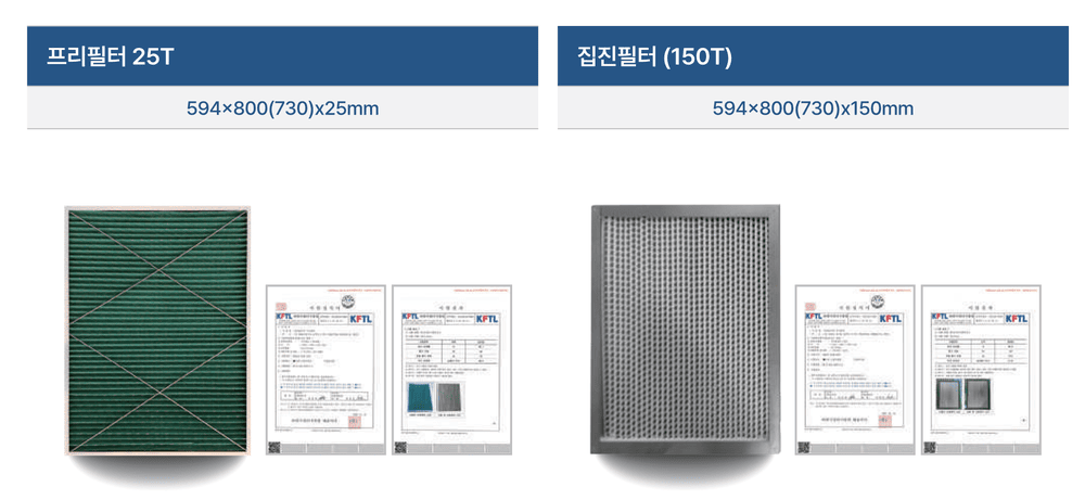 적용 필터 성능 이미지